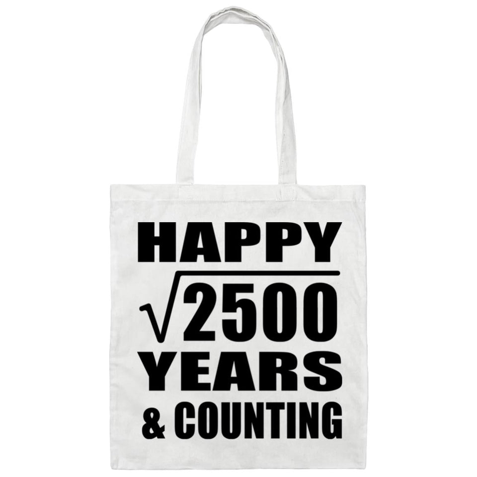 Happy 50th Anniversary Square Root of 2500 Years & Counting - Tote Bag White
