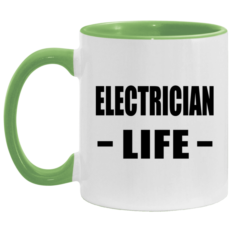 Electrician Life - 11oz Accent Mug Green