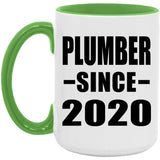 Plumber Since 2020 - 15oz Accent Mug Green
