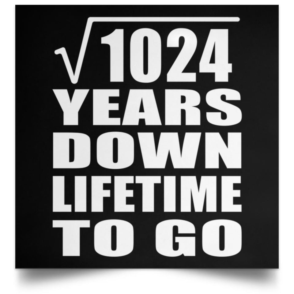 32nd Anniversary Square Root of 1024 Years Lifetime To Go - Poster Square