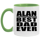 Alan Best Dad Ever - 11oz Accent Mug Green