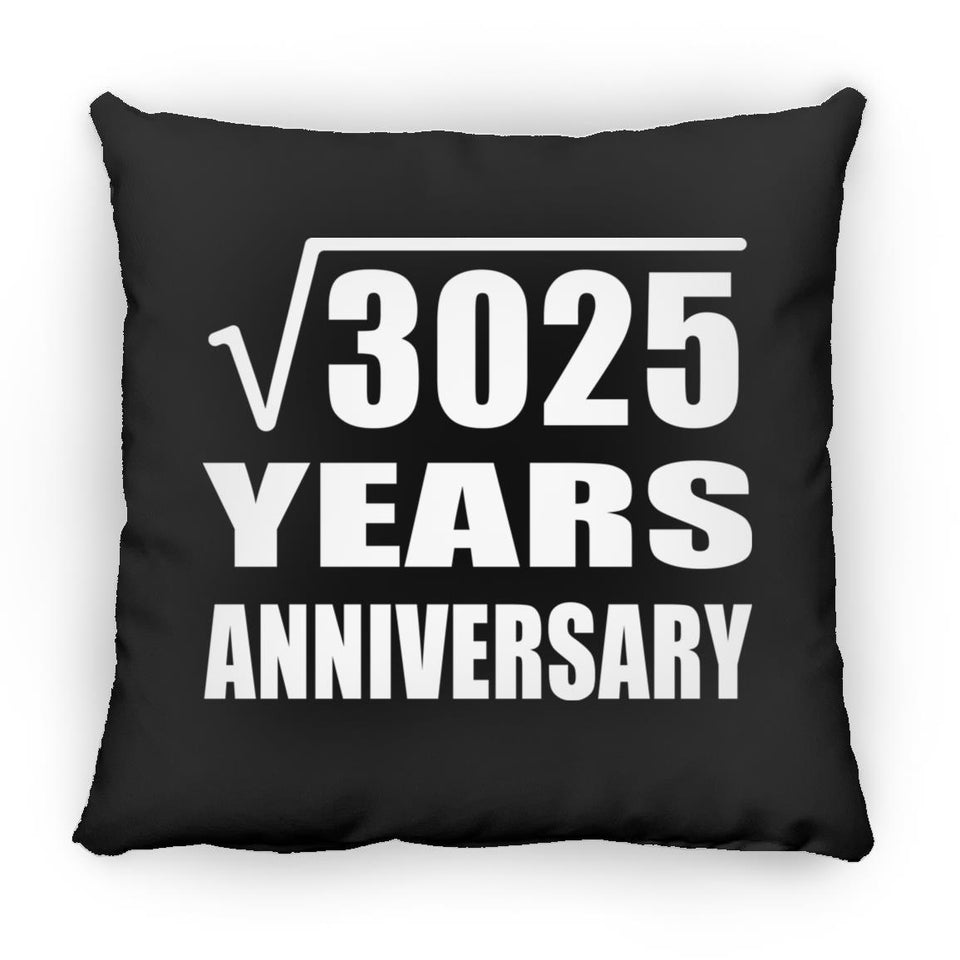 55th Anniversary Square Root of 3025 Years Anniversary - Throw Pillow Black