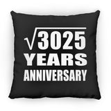 55th Anniversary Square Root of 3025 Years Anniversary - Throw Pillow Black