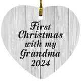 First Christmas With My Grandma 2024 - Heart Ornament F