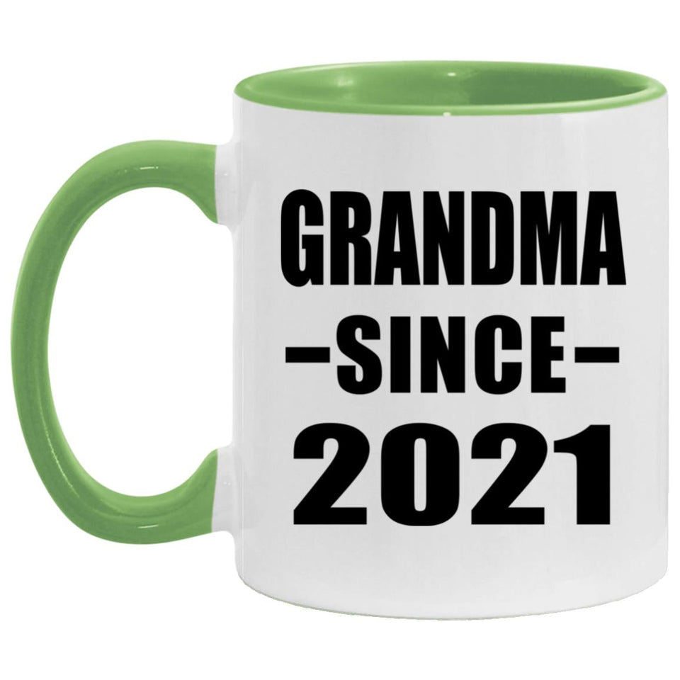 Grandma Since 2021 - 11oz Accent Mug Green