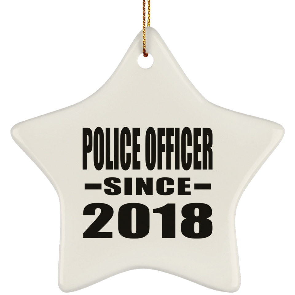 Police Officer Since 2018 - Star Ornament