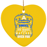 Grandpa Is Like An Angel Takes You Under His Wings - Heart Ornament