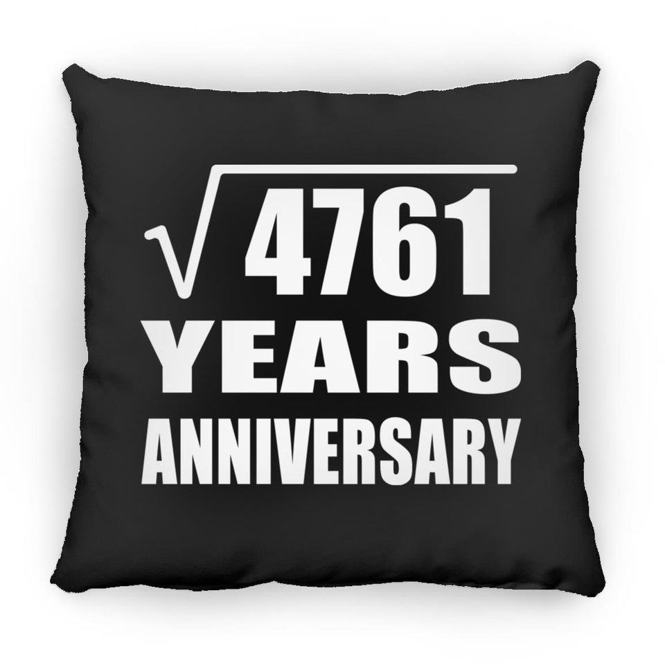 69th Anniversary Square Root of 4761 Years Anniversary - Throw Pillow Black