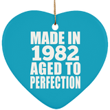 42nd Birthday Made In 1982 Aged to Perfection - Heart Ornament