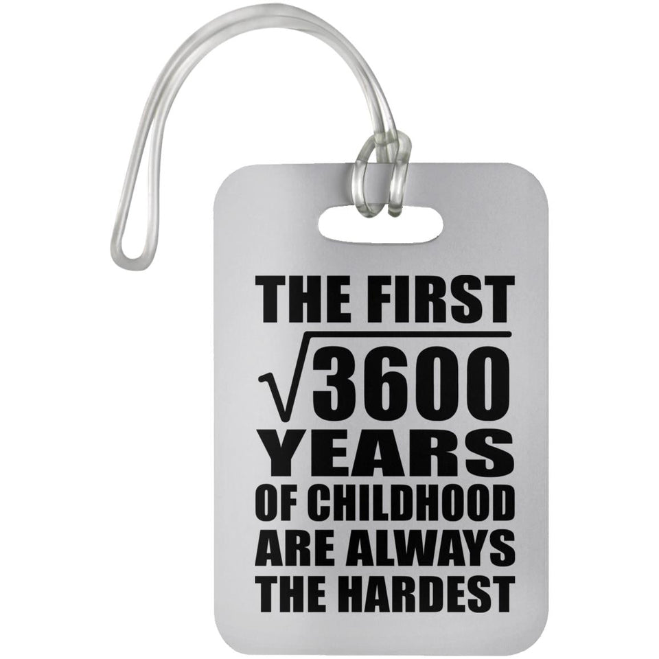 60th Birthday Square Root of 3600 Years of Childhood - Luggage Bag Tag