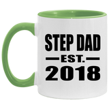 Step Dad Established EST. 2018 - 11oz Accent Mug Green