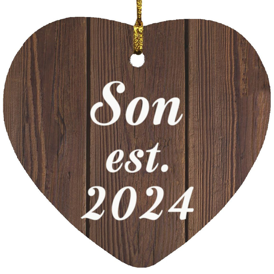 Son Established EST. 2024 - Heart Ornament D