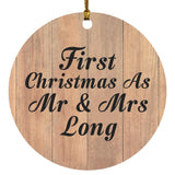 First Christmas As Mr & Mrs Long - Circle Ornament C