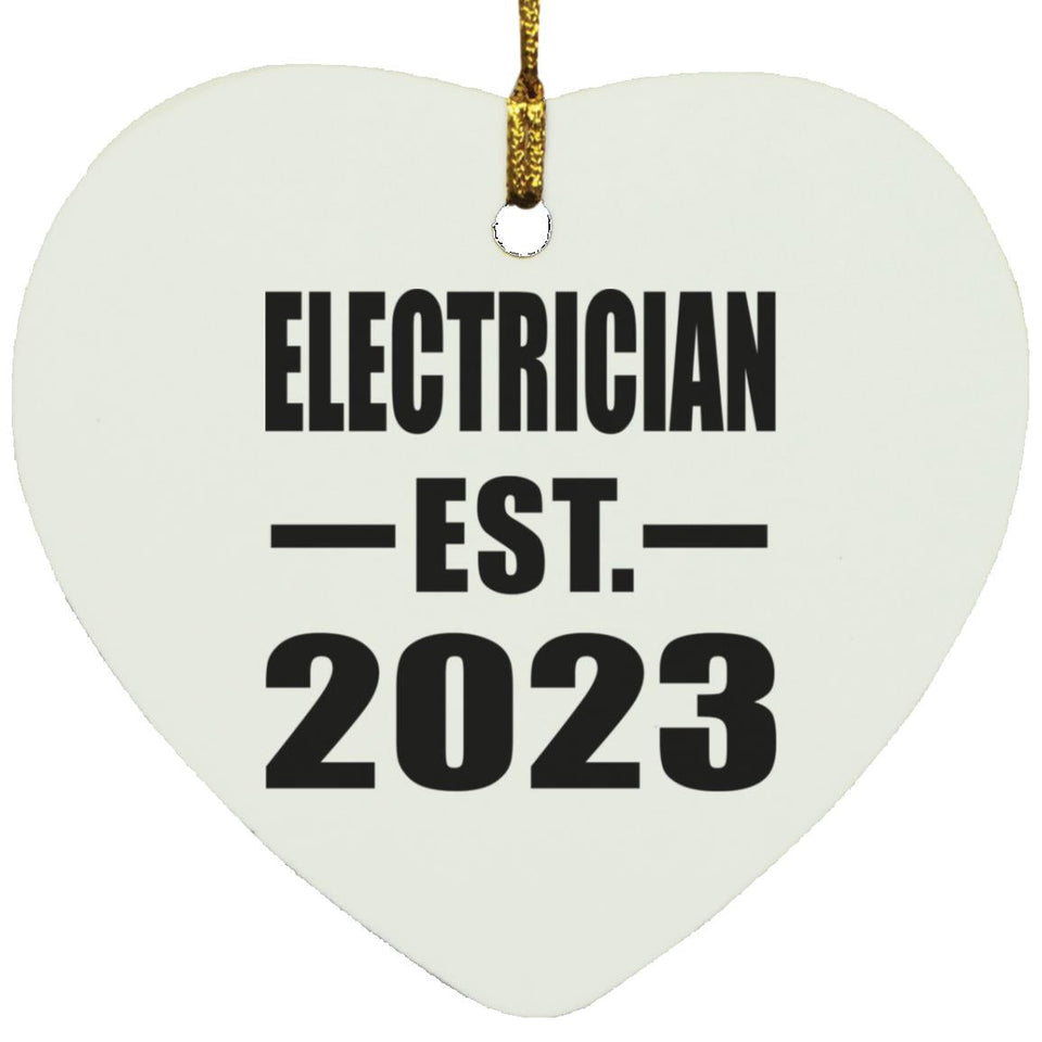 Electrician Established EST. 2023 - Heart Ornament