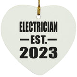 Electrician Established EST. 2023 - Heart Ornament