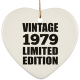 45th Birthday Vintage 1979 Limited Edition - Heart Ornament