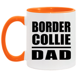 Border Collie Dad - 11oz Accent Mug Orange