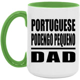 Portuguese Podengo Pequeno Dad - 15oz Accent Mug Green