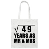 7th Anniversary Square Root of 49 Years As Mr & Mrs - Tote Bag White