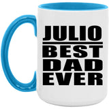 Julio Best Dad Ever - 15oz Accent Mug Blue
