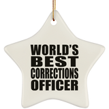 World's Best Corrections Officer - Star Ornament