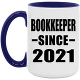 Bookkeeper Since 2021 - 15oz Accent Mug Purple