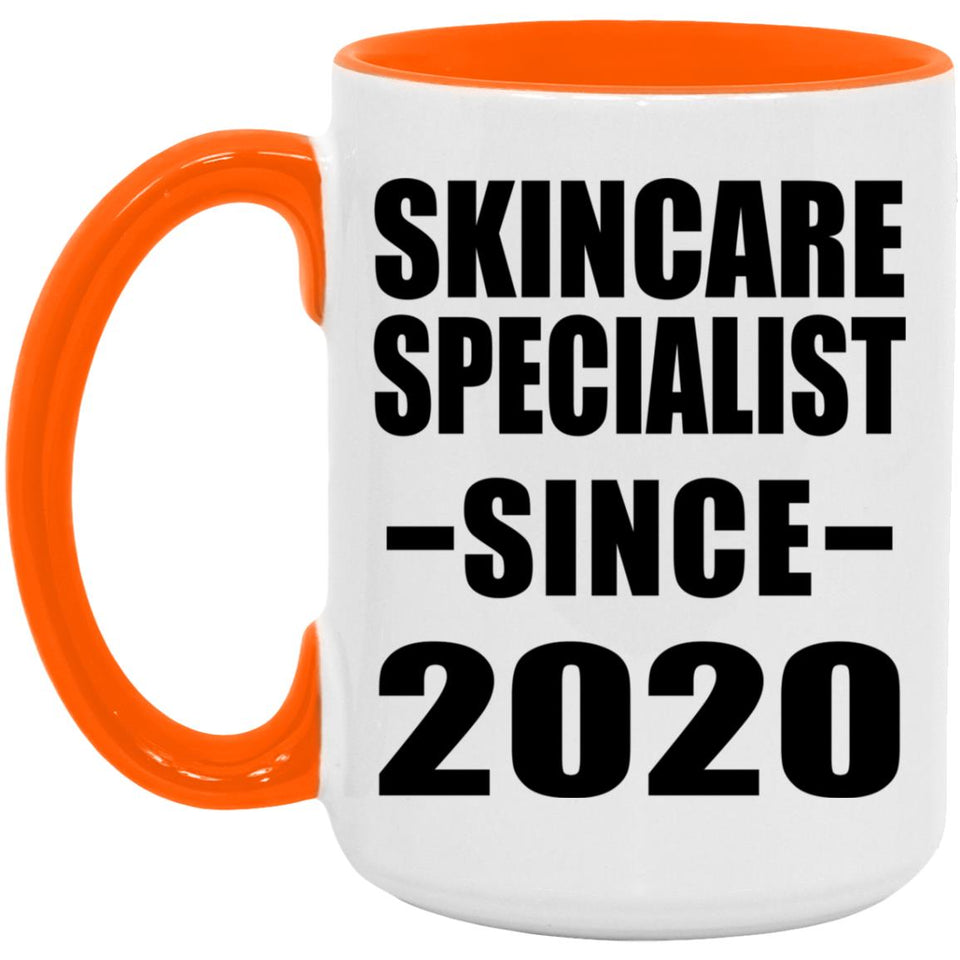 Skincare Specialist Since 2020 - 15oz Accent Mug Orange