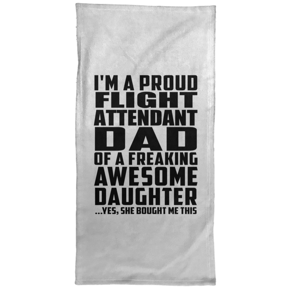 Proud Flight Attendant Dad Of Awesome Daughter - Hand Towel