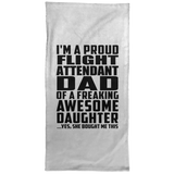Proud Flight Attendant Dad Of Awesome Daughter - Hand Towel