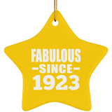 101st Birthday Fabulous Since 1923 - Star Ornament
