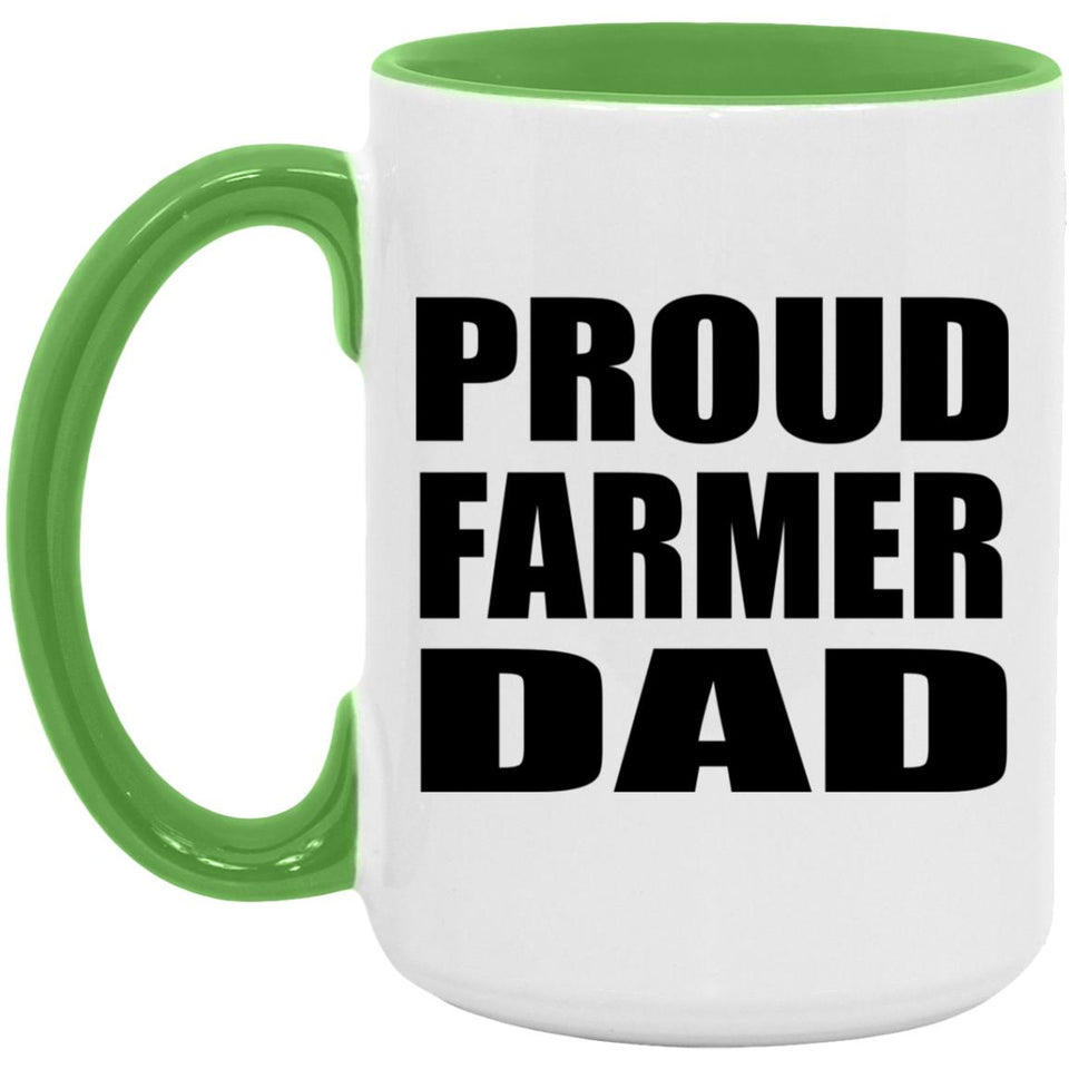 Proud Farmer Dad - 15oz Accent Mug Green