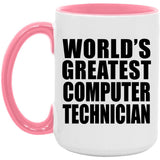 World's Greatest Computer Technician - 15oz Accent Mug Pink