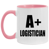 A+ Logistician - 11oz Accent Mug Pink