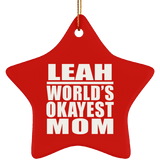 Leah World's Okayest Mom - Star Ornament