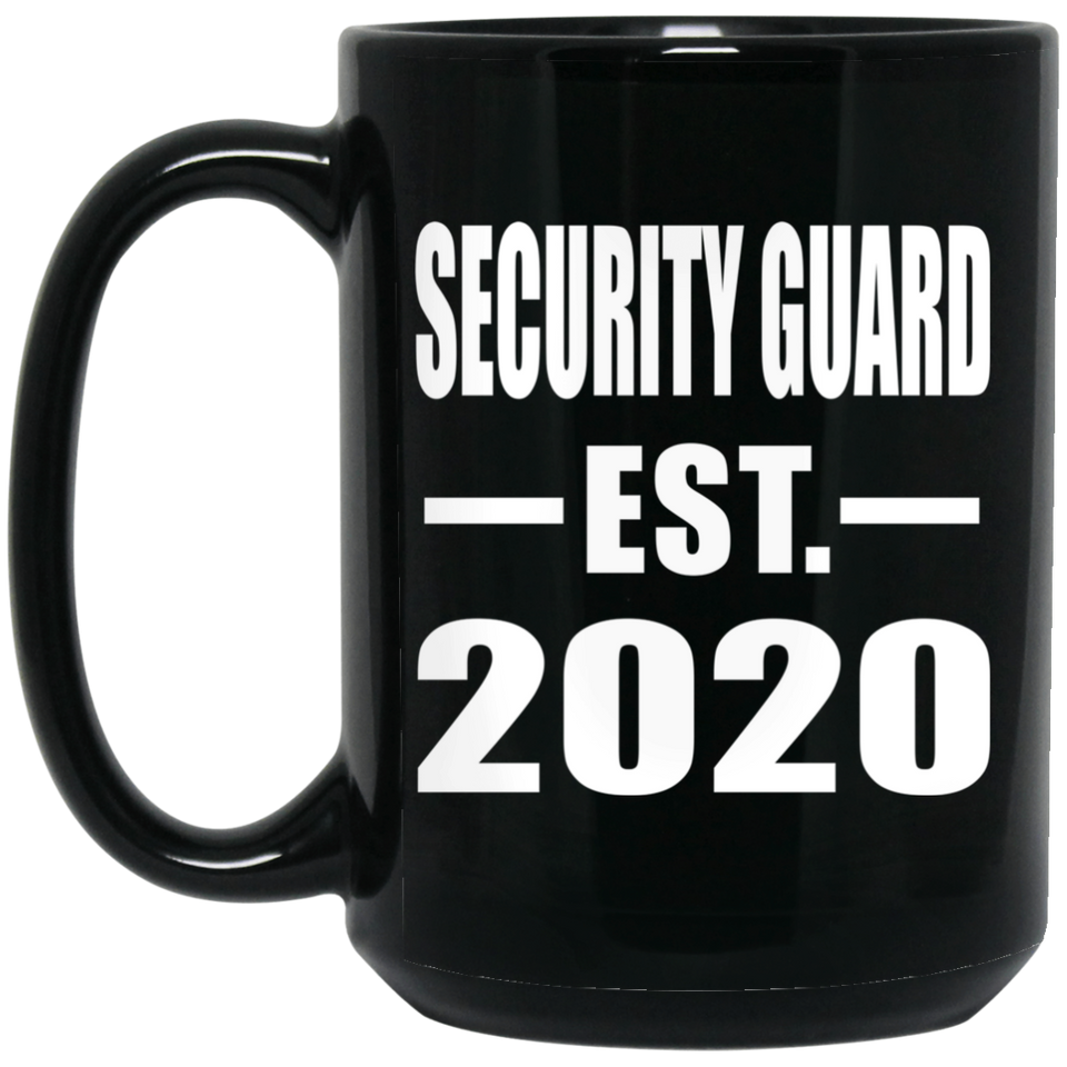 Security Guard Established EST. 2020 - 15oz Coffee Mug Black