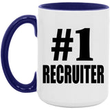Number One #1 Recruiter - 15oz Accent Mug Purple