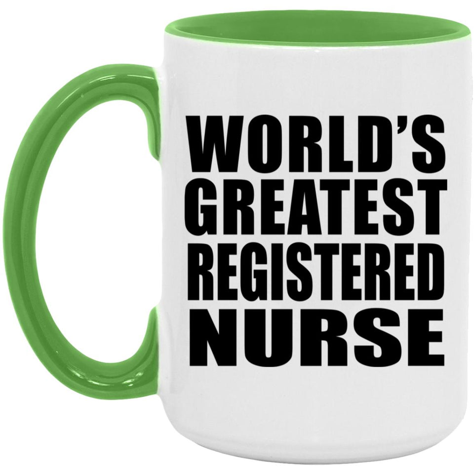 World's Greatest Registered Nurse - 15oz Accent Mug Green