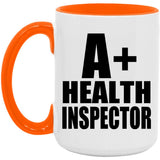 A+ Health Inspector - 15oz Accent Mug Orange