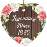 39th Birthday Legendary Since 1985 - Heart Ornament A
