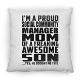 Proud Social Community Manager Mom Of Awesome Son - Throw Pillow