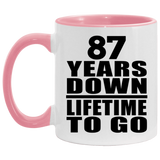 87th Anniversary 87 Years Down Lifetime To Go - 11oz Accent Mug Pink