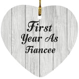 First Year As Fiancee - Heart Ornament F