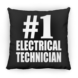 Number One #1 Electrical Technician - Throw Pillow Black