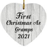 First Christmas As Gramps 2021 - Heart Ornament F