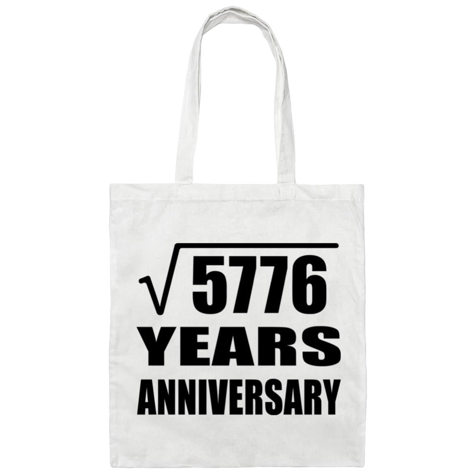 76th Anniversary Square Root of 5776 Years Anniversary - Tote Bag White