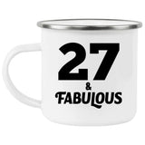 27th Birthday 27 & Fabulous - 12oz Camping Mug