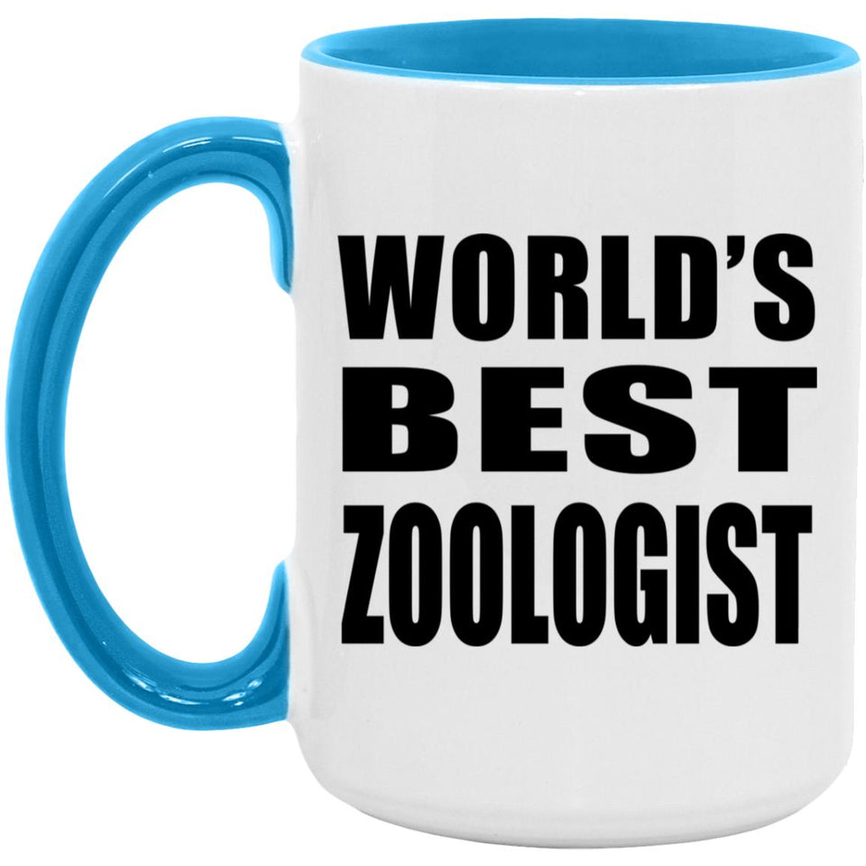 World's Best Zoologist - 15oz Accent Mug Blue