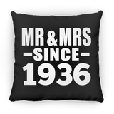 88th Anniversary Mr & Mrs Since 1936 - Throw Pillow Black