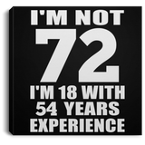 72nd Birthday I'm Not 72 I'm 18 With 54 Years Experience - Canvas Square