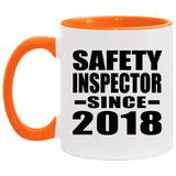 Safety Inspector Since 2018 - 11oz Accent Mug Orange